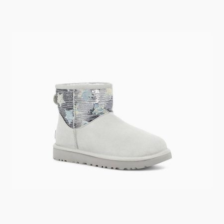 UGG Classic Mini Sequin Stars - Boots Dame - Grå Lilla (NO-G157)